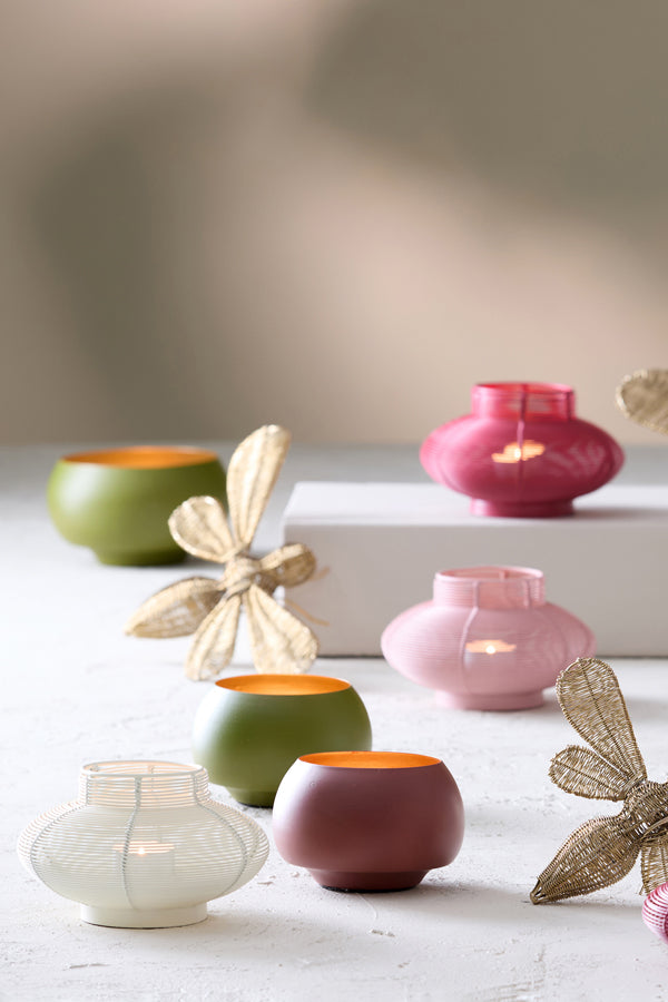 Light & Living Accessories Tealight 12x8 cm RAPALLO matt dark brown+gold House of Isabella UK