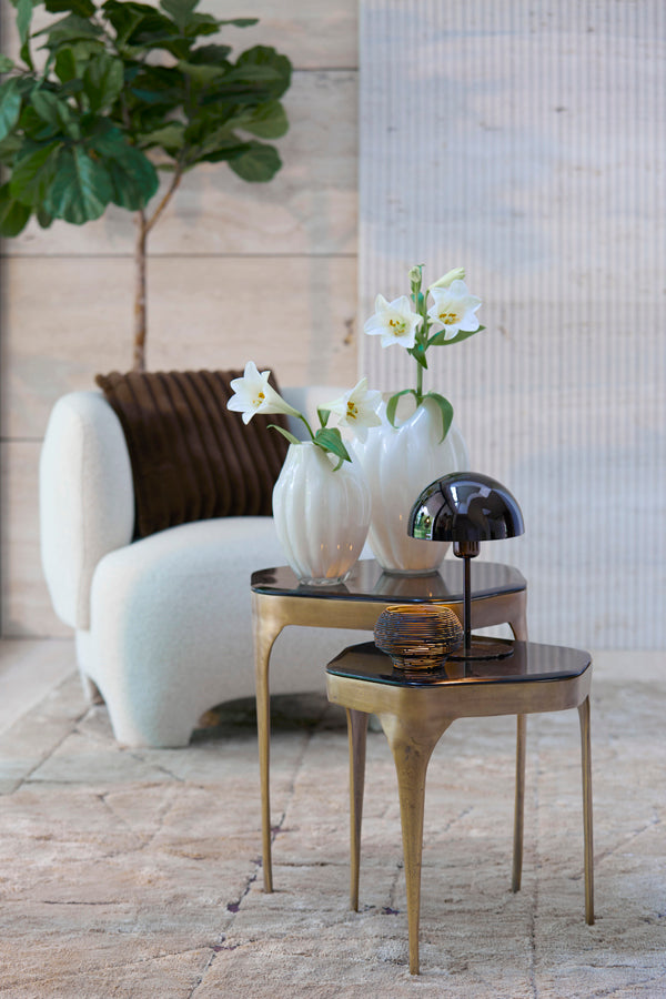 Light & Living Accessories Tealight 12x8 cm URBINO matt black+gold House of Isabella UK