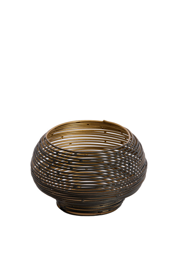 Light & Living Accessories Tealight 12x8 cm URBINO matt black+gold House of Isabella UK