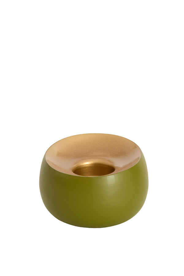 Light & Living Accessories Tealight 12x9 cm VEROLI matt olive green+gold House of Isabella UK
