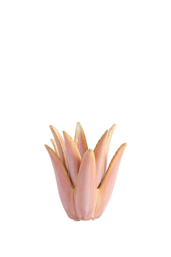 Light & Living Accessories Tealight 13x15 cm CACTUS ceramics coral House of Isabella UK