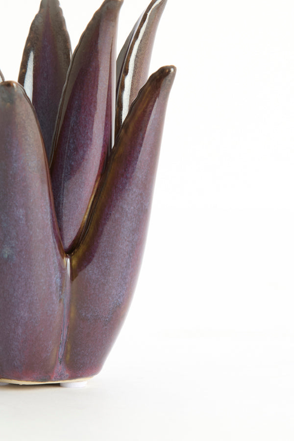 Light & Living Accessories Tealight 13x15 cm CACTUS ceramics dark purple House of Isabella UK