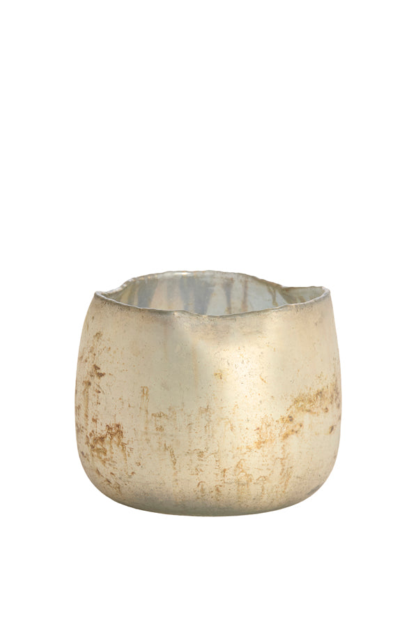 Light & Living Accessories Tealight 14x12 cm SUNGAI glass matt antique grey-brown House of Isabella UK