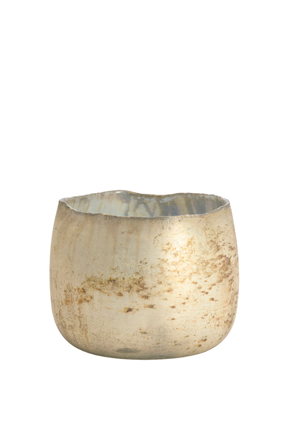 Light & Living Accessories Tealight 14x12 cm SUNGAI glass matt antique grey-brown House of Isabella UK