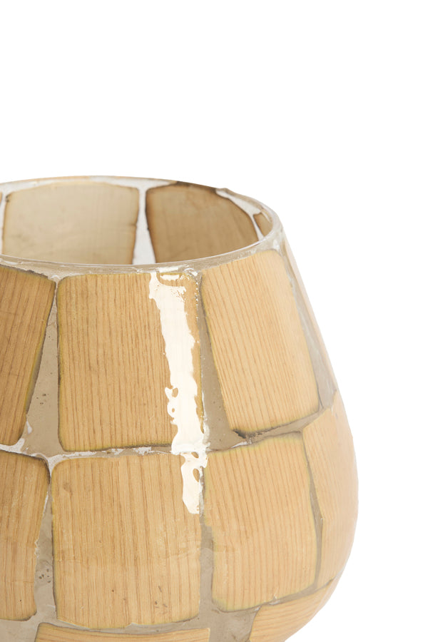 Light & Living Accessories Tealight 14x14 cm KUALA glass clear+terra House of Isabella UK
