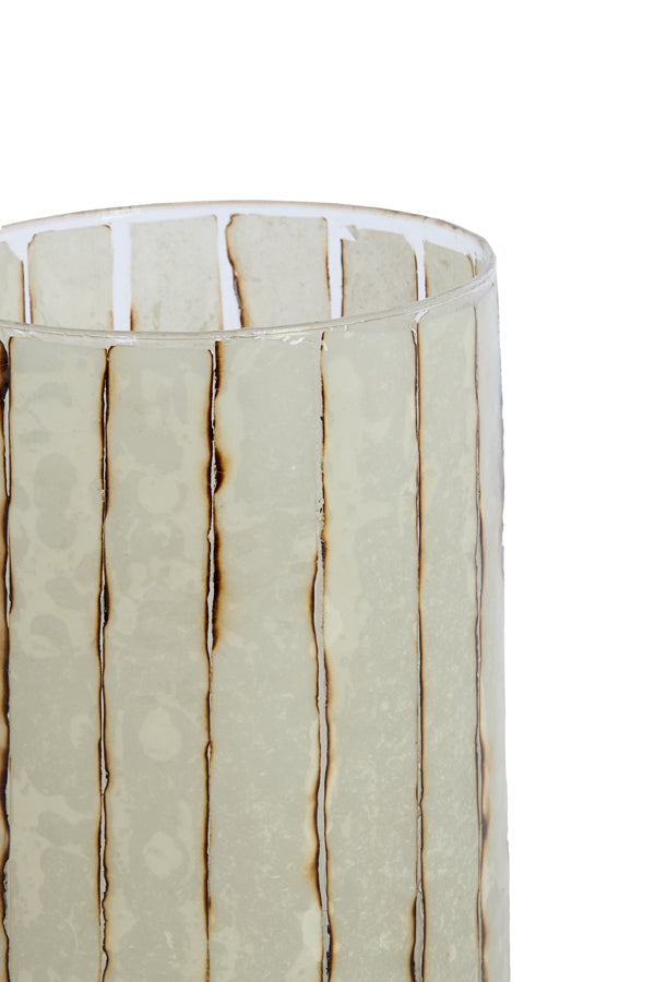 Light & Living Accessories Tealight 14x20 cm DRINO glass clear+white House of Isabella UK