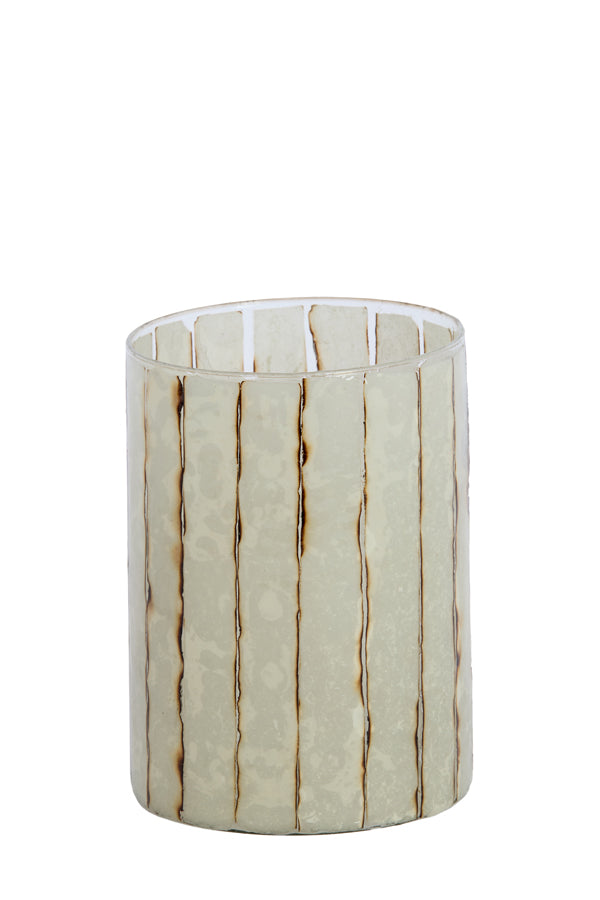 Light & Living Accessories Tealight 14x20 cm DRINO glass clear+white House of Isabella UK