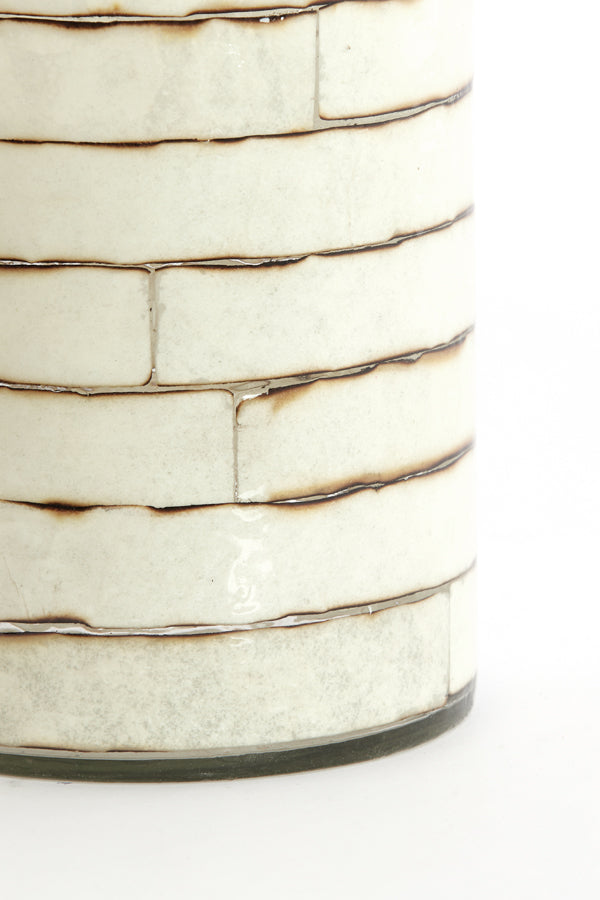 Light & Living Accessories Tealight 14x20 cm DRONERI glass clear+cream House of Isabella UK