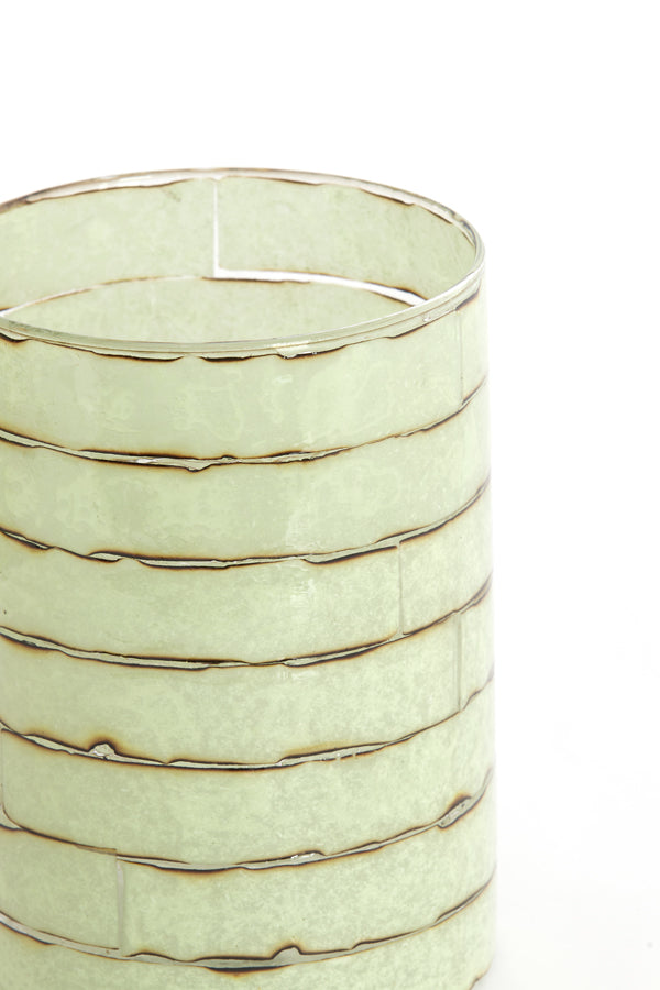 Light & Living Accessories Tealight 14x20 cm DRONERI glass clear+mint green House of Isabella UK