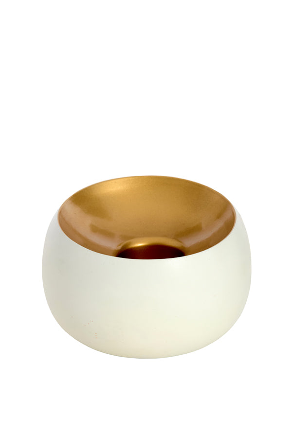 Light & Living Accessories Tealight 15x10 cm VEROLI matt cream+gold House of Isabella UK