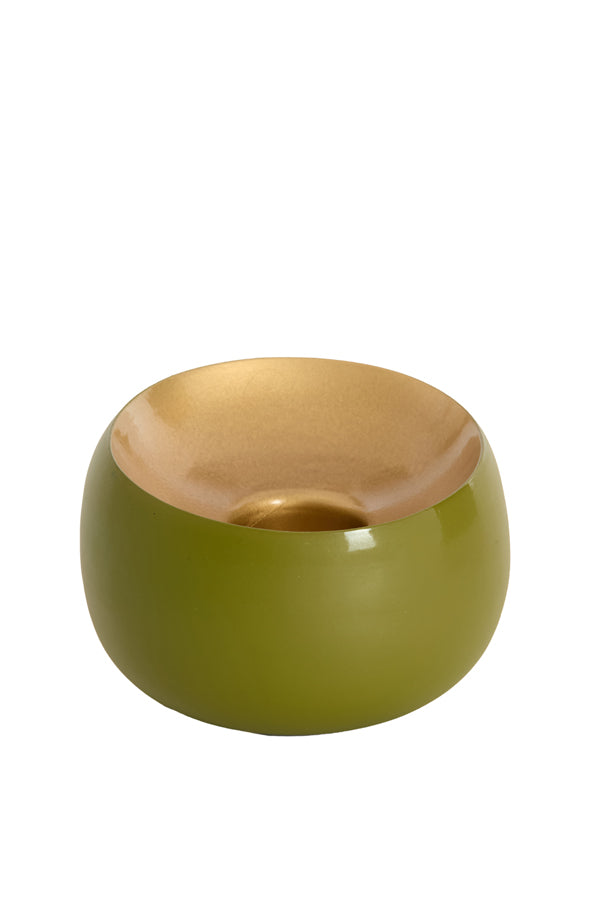 Light & Living Accessories Tealight 15x10 cm VEROLI matt olive green+gold House of Isabella UK