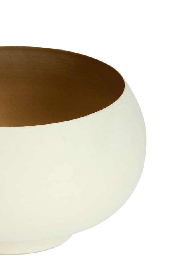 Light & Living Accessories Tealight 15x9 cm RAPALLO matt cream+gold House of Isabella UK