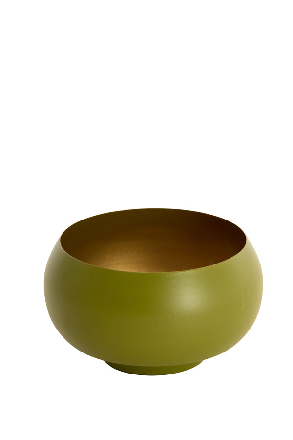 Light & Living Accessories Tealight 15x9 cm RAPALLO matt olive green+gold House of Isabella UK