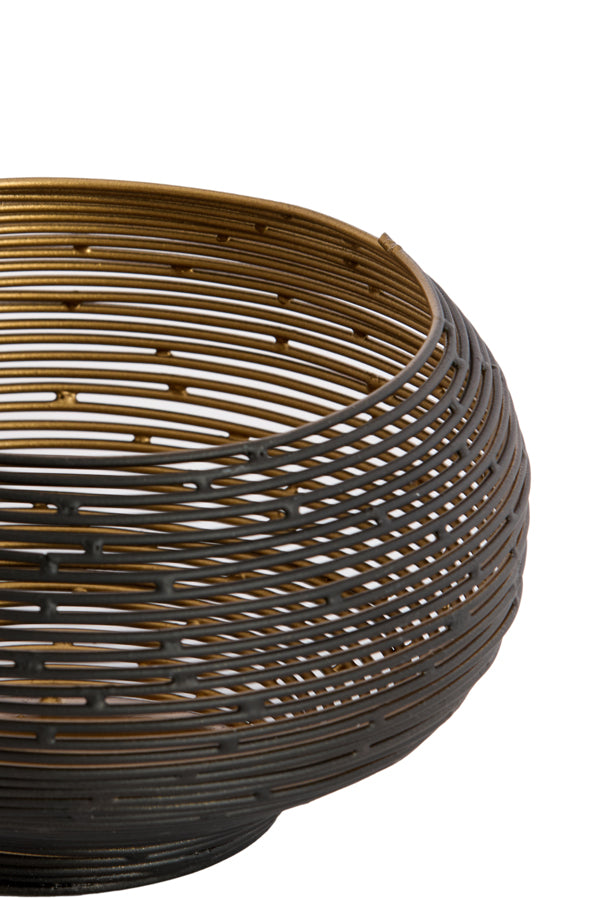 Light & Living Accessories Tealight 15x9 cm URBINO matt black+gold House of Isabella UK
