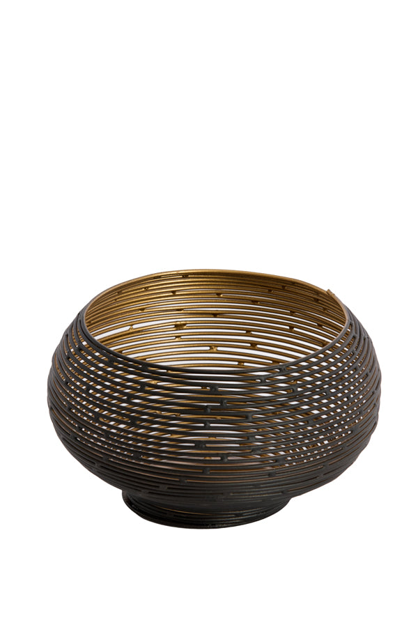 Light & Living Accessories Tealight 15x9 cm URBINO matt black+gold House of Isabella UK