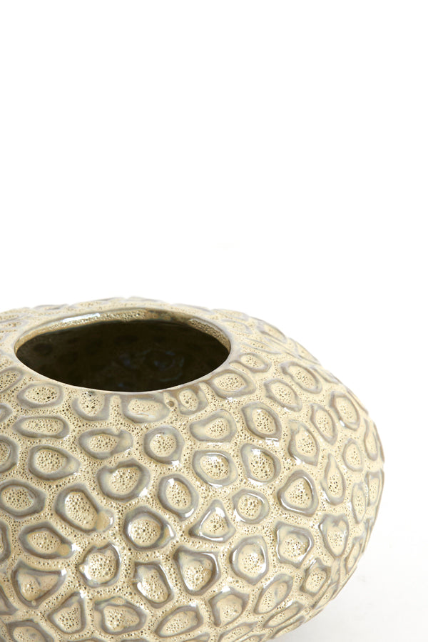 Light & Living Accessories Tealight 16,5x9,5 cm CAREZZA ceramics taupe House of Isabella UK