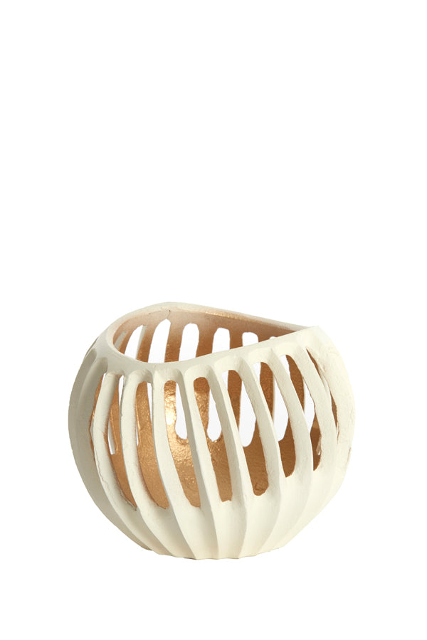 Light & Living Accessories Tealight 16x12 cm CHALCO cream+gold House of Isabella UK