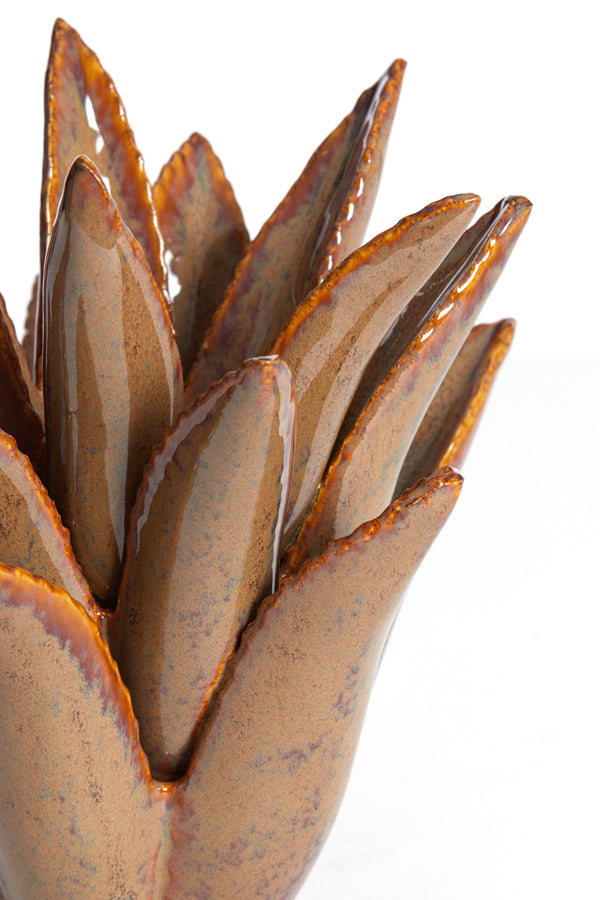 Light & Living Accessories Tealight 21x21 cm CACTUS ceramics brown-grey House of Isabella UK
