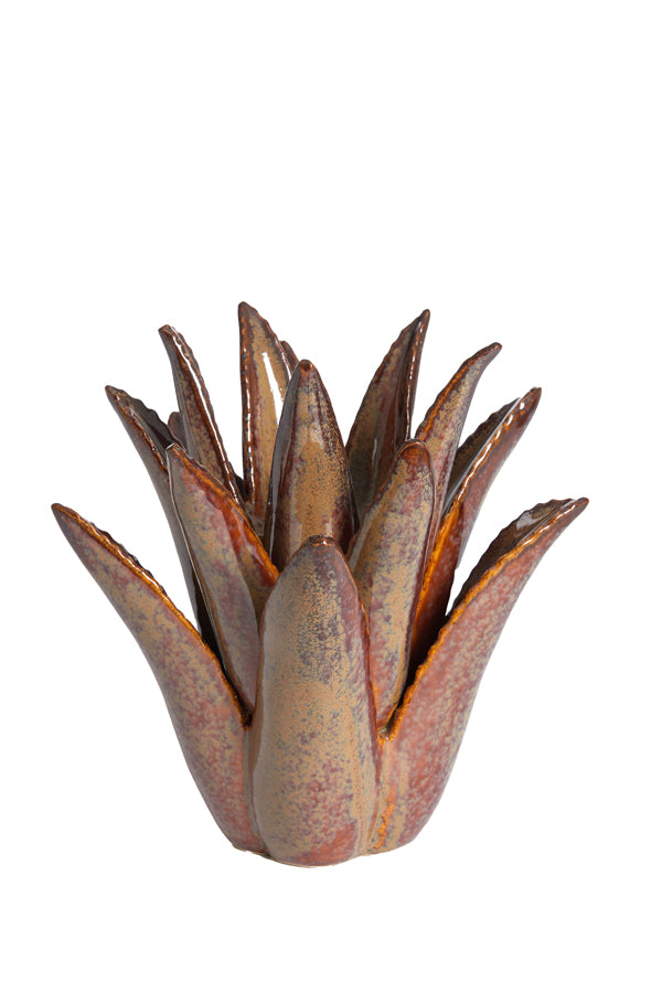 Light & Living Accessories Tealight 21x21 cm CACTUS ceramics brown-grey House of Isabella UK