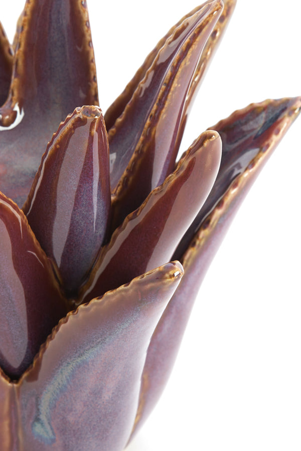 Light & Living Accessories Tealight 21x21 cm CACTUS ceramics dark purple House of Isabella UK