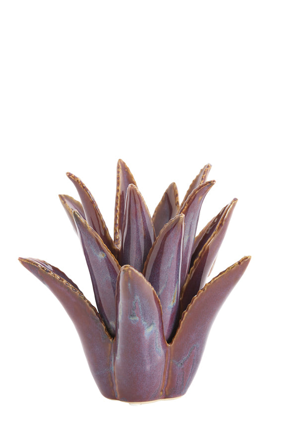 Light & Living Accessories Tealight 21x21 cm CACTUS ceramics dark purple House of Isabella UK