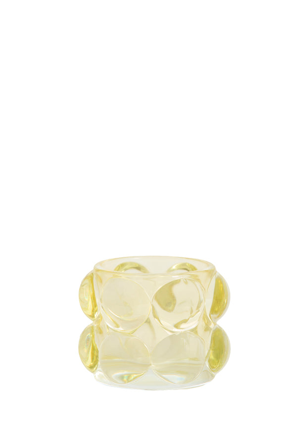 Light & Living Accessories Tealight 8,5x6,5 cm ZADAR glass yellow House of Isabella UK