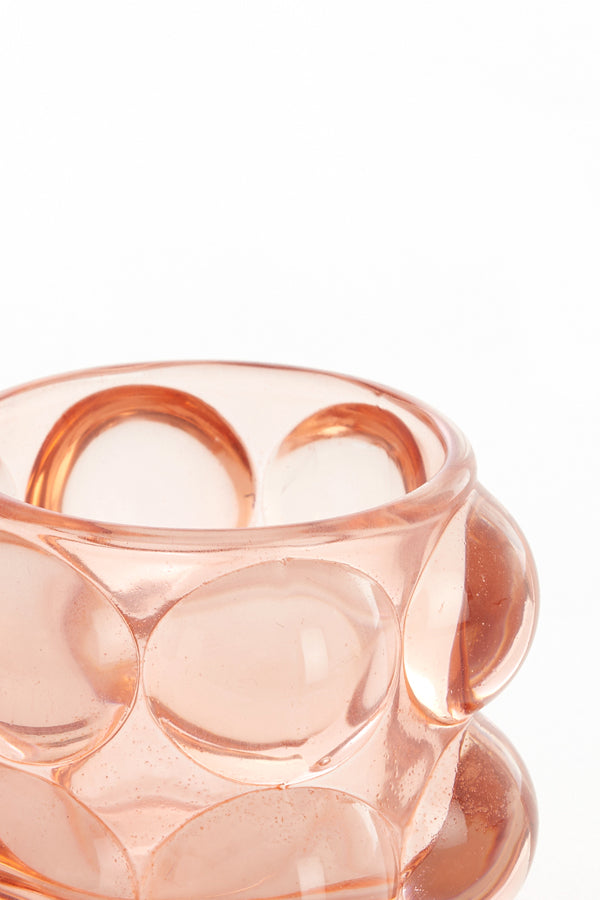 Light & Living Accessories Tealight 8,5x9 cm ZADAR glass peach House of Isabella UK