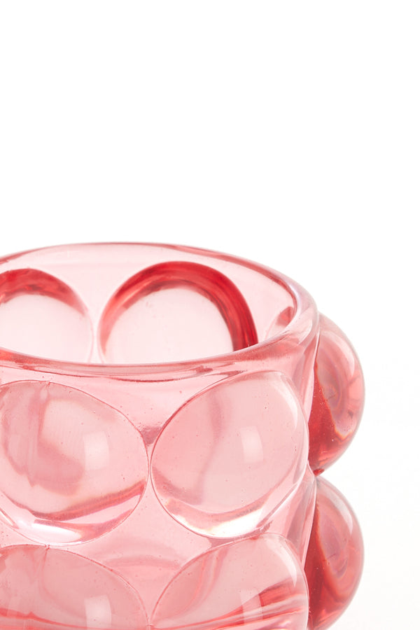 Light & Living Accessories Tealight 8,5x9 cm ZADAR glass pink House of Isabella UK