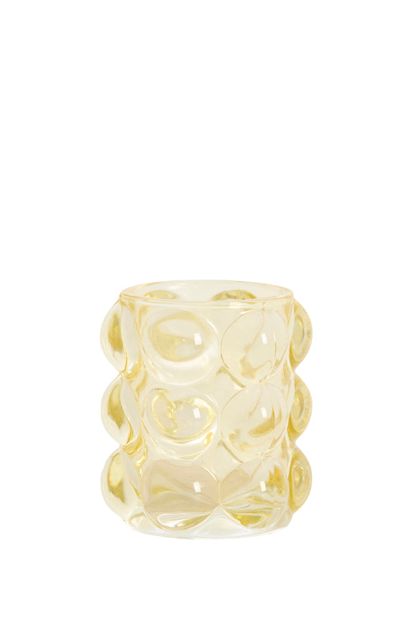 Light & Living Accessories Tealight 8,5x9 cm ZADAR glass yellow House of Isabella UK