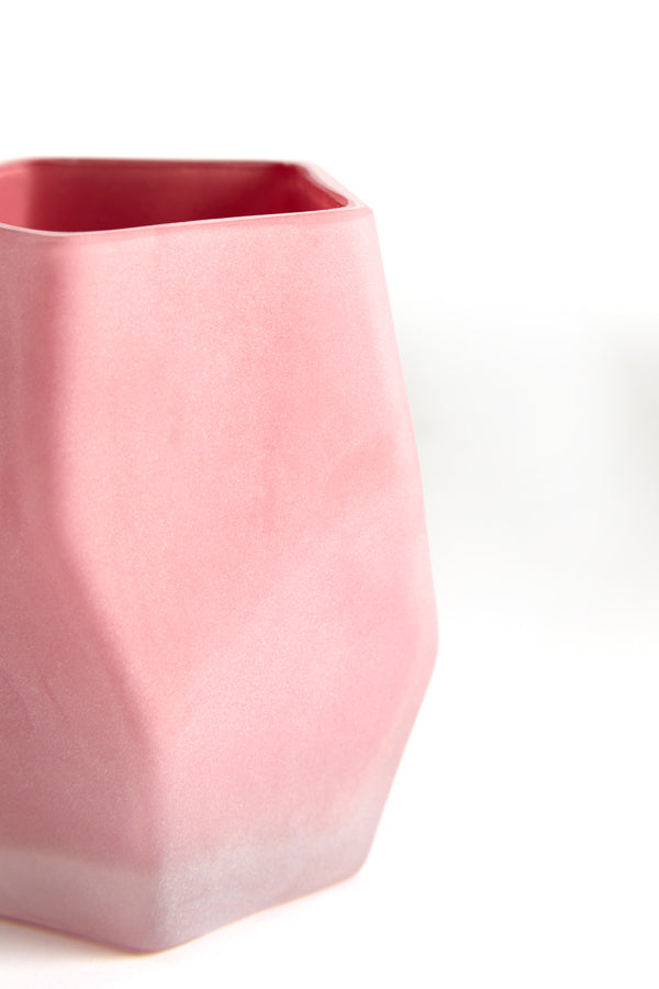 Light & Living Accessories Tealight 8x10 cm NOBLE glass matt dark pink House of Isabella UK