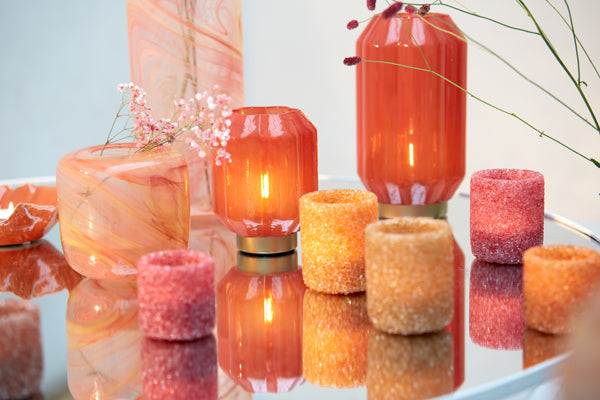 Light & Living Accessories Tealight 8x9,5 cm MORITA glass light orange House of Isabella UK