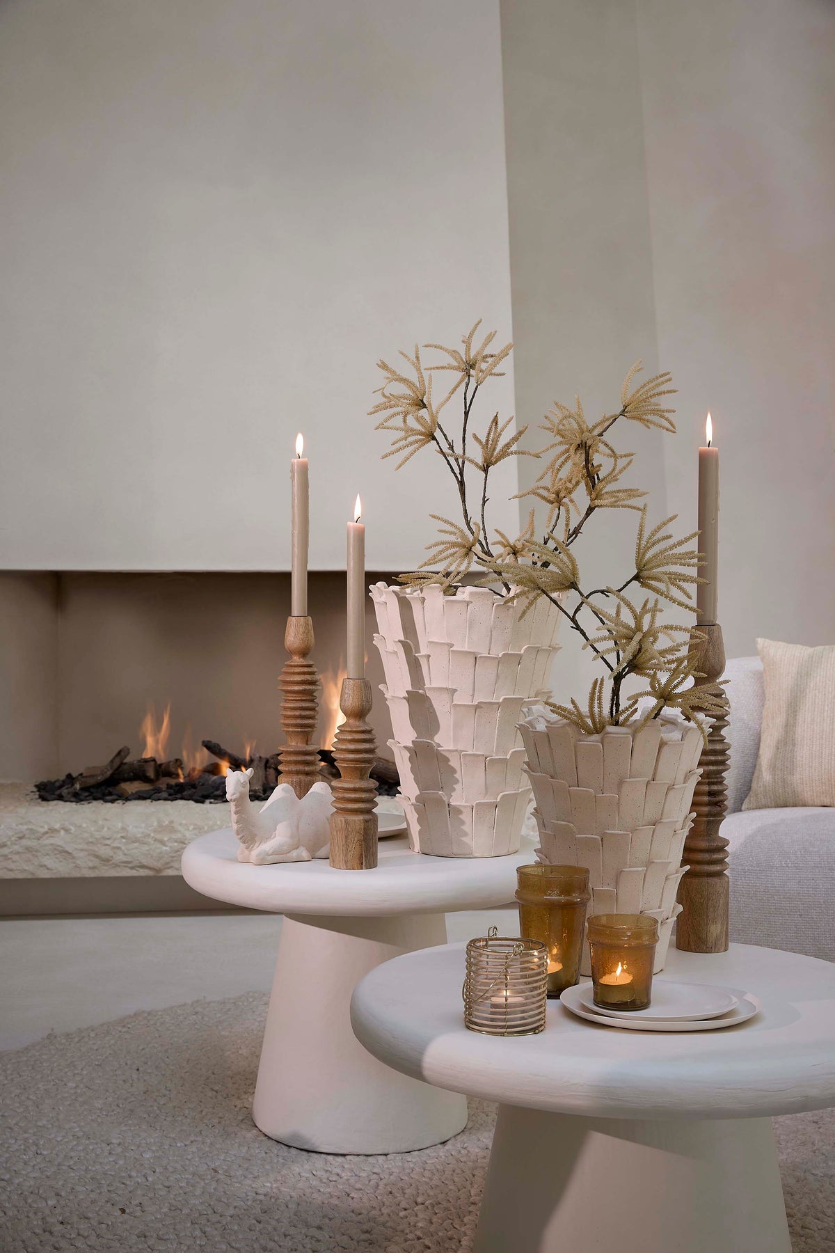 Light & Living Accessories Tealight 8x9 cm OSANA rattan natural House of Isabella UK