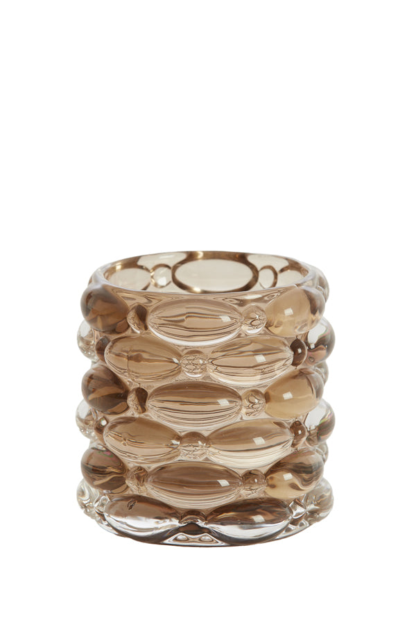 Light & Living Accessories Tealight 9,5x9,5 cm WADLEY glass dark brown House of Isabella UK