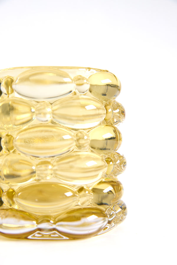 Light & Living Accessories Tealight 9,5x9,5 cm WADLEY glass ocher yellow House of Isabella UK