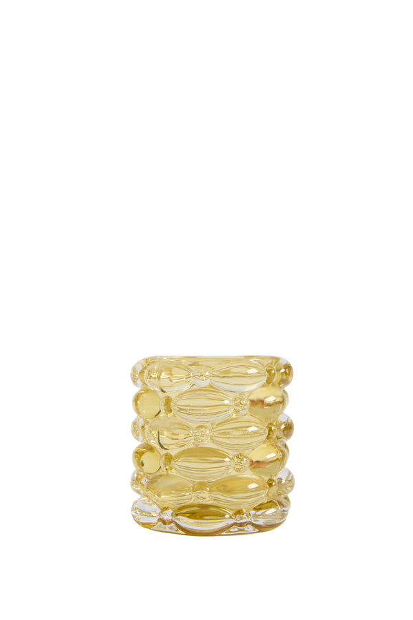 Light & Living Accessories Tealight 9,5x9,5 cm WADLEY glass ocher yellow House of Isabella UK