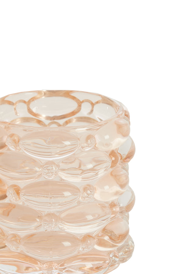 Light & Living Accessories Tealight 9,5x9,5 cm WADLEY glass peach House of Isabella UK
