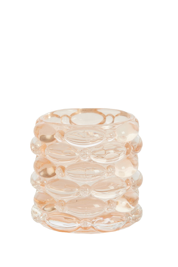 Light & Living Accessories Tealight 9,5x9,5 cm WADLEY glass peach House of Isabella UK