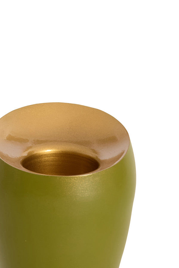 Light & Living Accessories Tealight 9x12 cm VEROLI matt olive green+gold House of Isabella UK