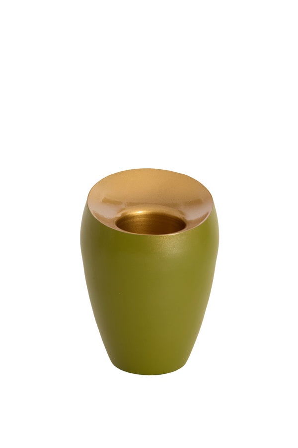 Light & Living Accessories Tealight 9x12 cm VEROLI matt olive green+gold House of Isabella UK