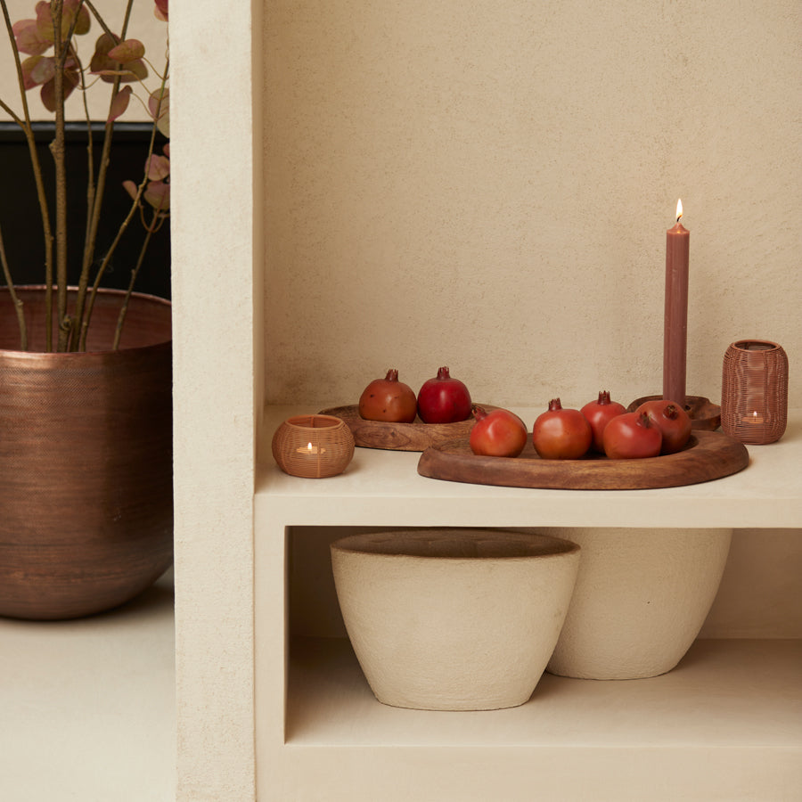 Light & Living Accessories Tealight 9x13 cm BIANU matt peach House of Isabella UK