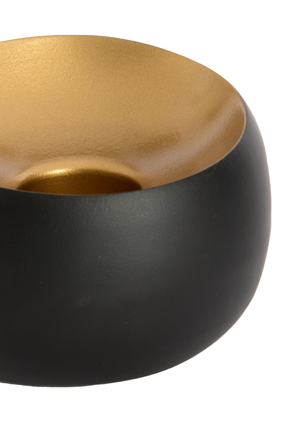 Light & Living Accessories Tealight 9x6 cm VEROLI matt black+gold House of Isabella UK