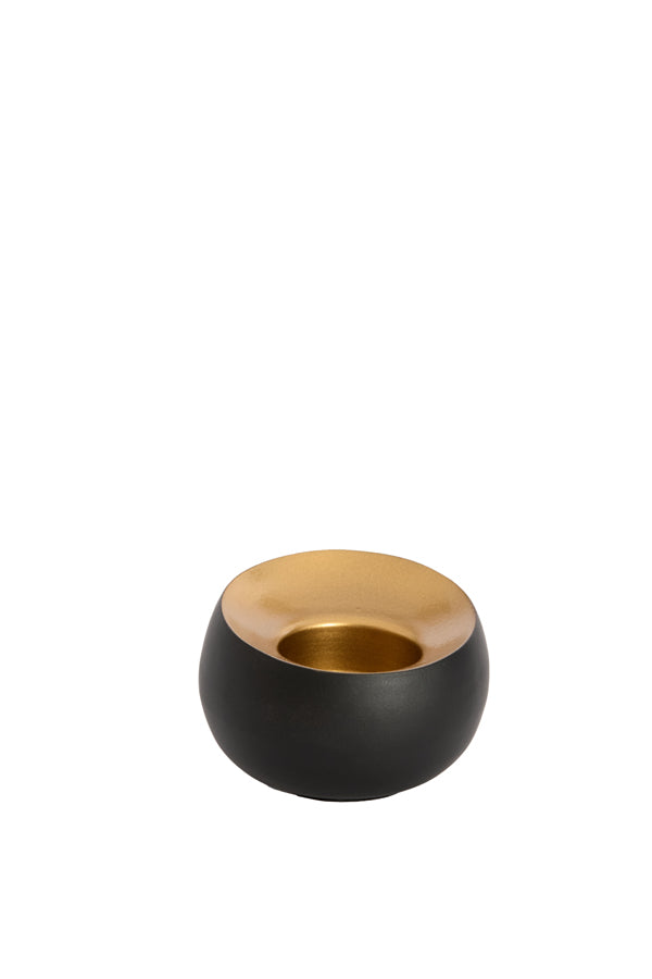 Light & Living Accessories Tealight 9x6 cm VEROLI matt black+gold House of Isabella UK