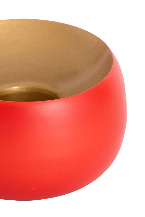 Light & Living Accessories Tealight 9x6 cm VEROLI matt dark coral+gold House of Isabella UK