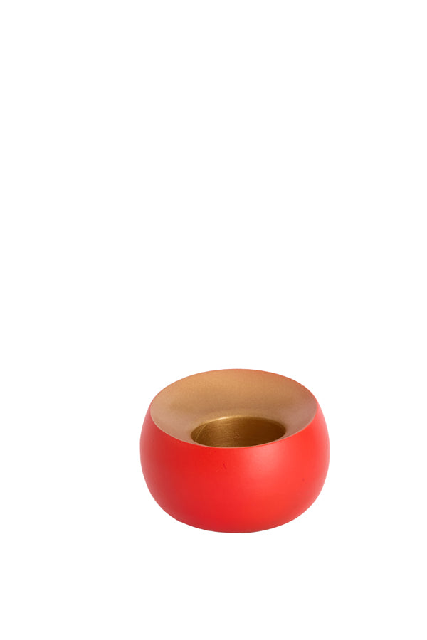 Light & Living Accessories Tealight 9x6 cm VEROLI matt dark coral+gold House of Isabella UK
