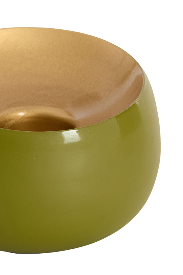 Light & Living Accessories Tealight 9x6 cm VEROLI matt olive green+gold House of Isabella UK