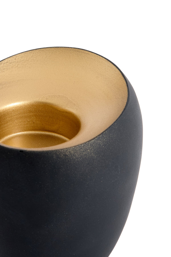 Light & Living Accessories Tealight 9x9 cm VEROLI matt black+gold House of Isabella UK