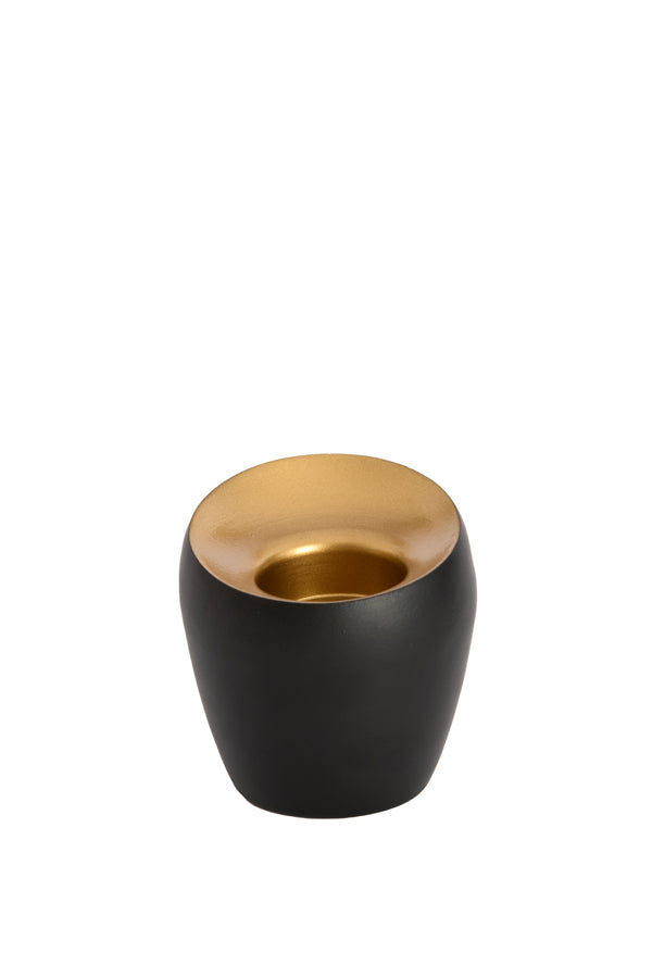 Light & Living Accessories Tealight 9x9 cm VEROLI matt black+gold House of Isabella UK