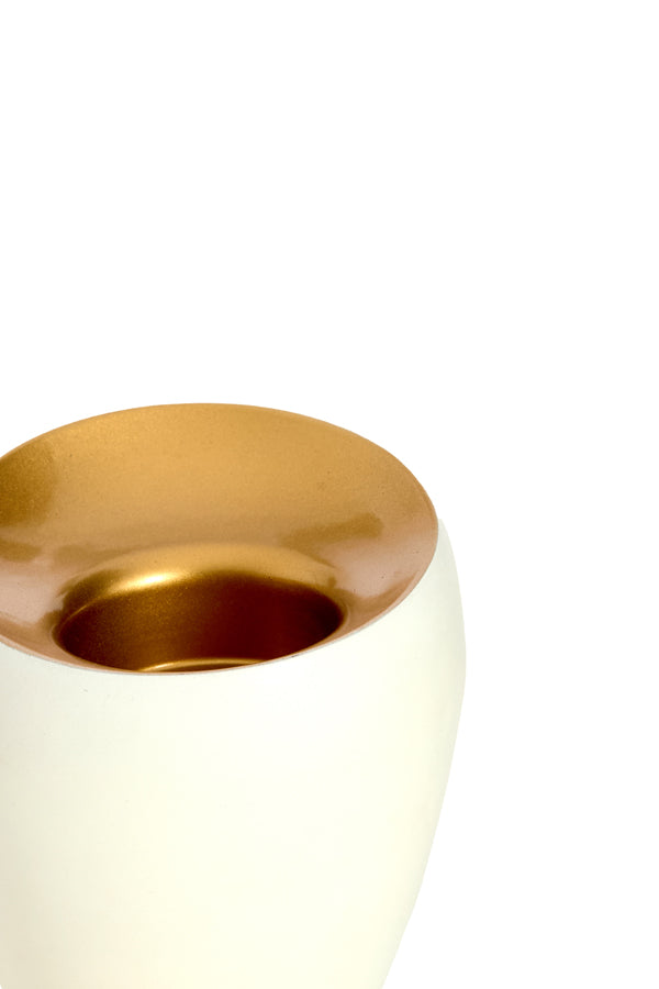 Light & Living Accessories Tealight 9x9 cm VEROLI matt cream+gold House of Isabella UK