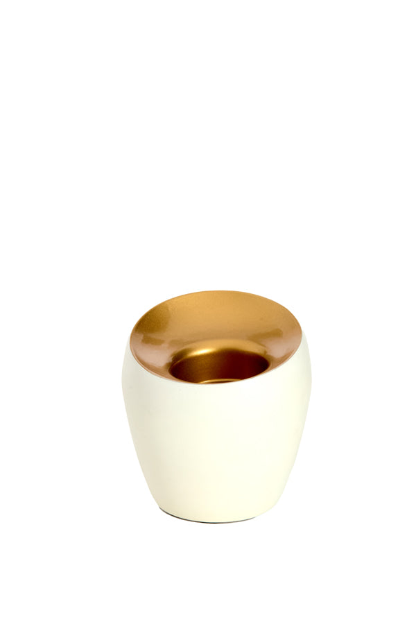 Light & Living Accessories Tealight 9x9 cm VEROLI matt cream+gold House of Isabella UK