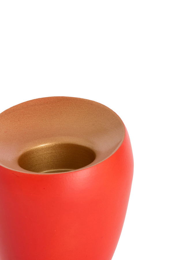 Light & Living Accessories Tealight 9x9 cm VEROLI matt dark coral+gold House of Isabella UK